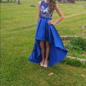 Blue High-Low Prom Dress